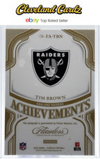 2025 Panini Flawless #FA-TBN Tim Brown Flawless Achievement Auto Sapphire #/10
