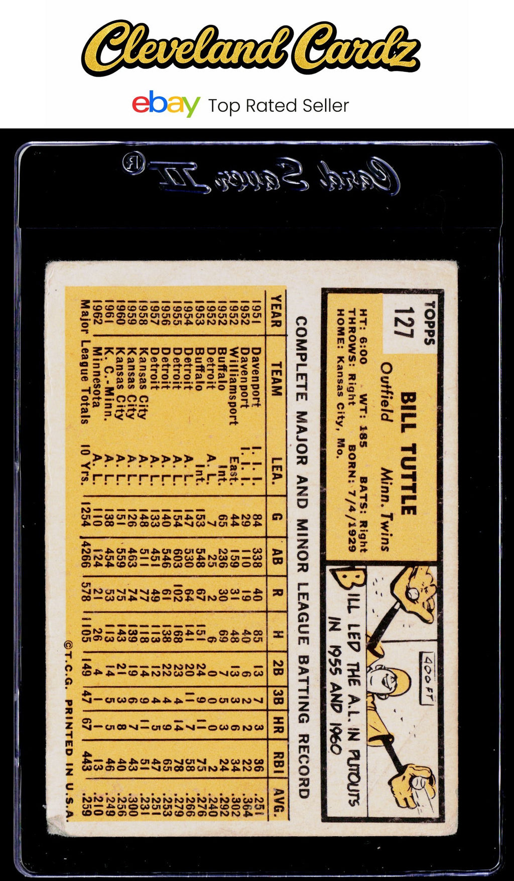 1963 Topps #127 Bill Tuttle
