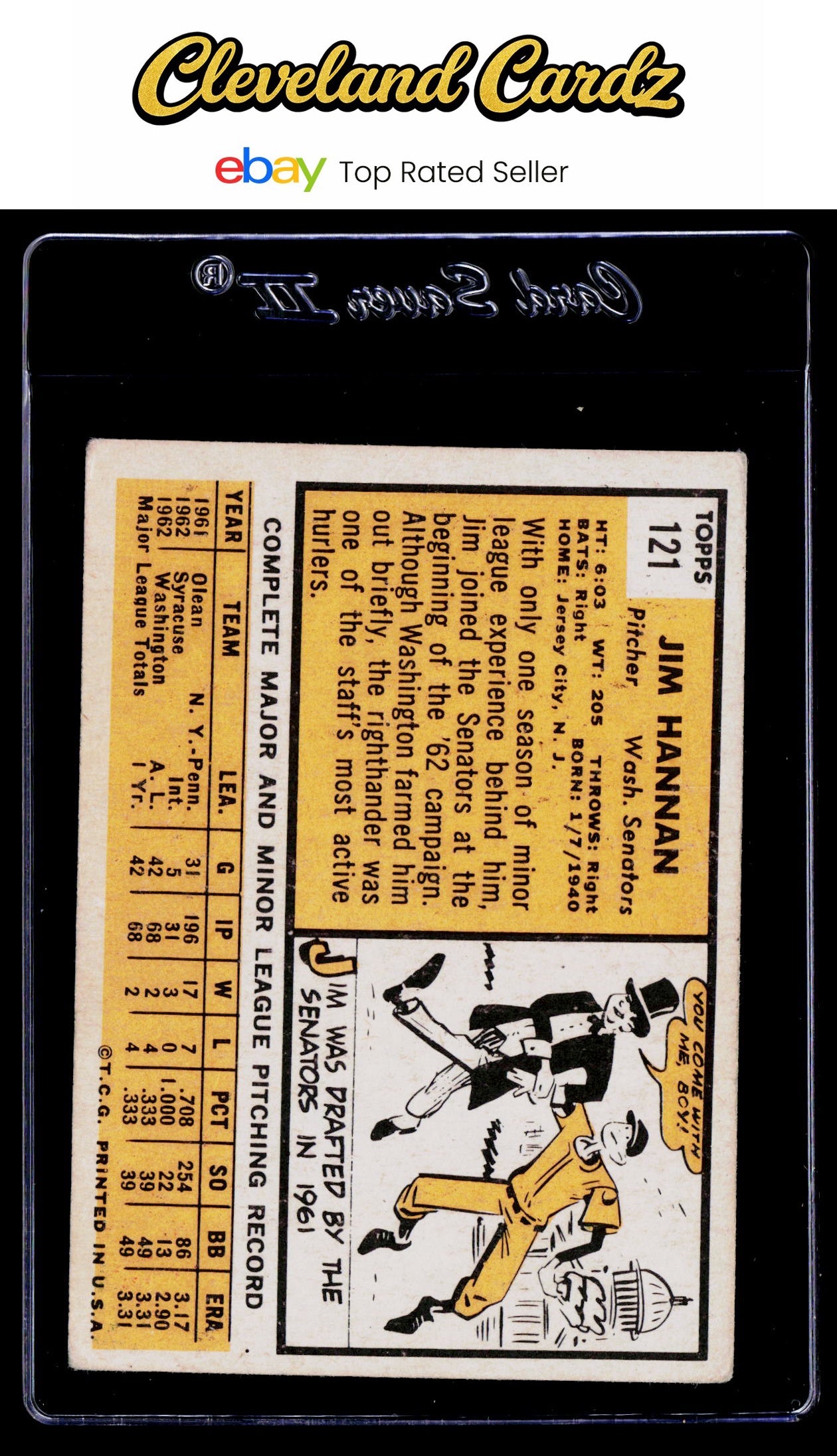 1963 Topps #121 Jim Hannan RC