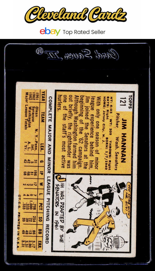 1963 Topps #121 Jim Hannan RC