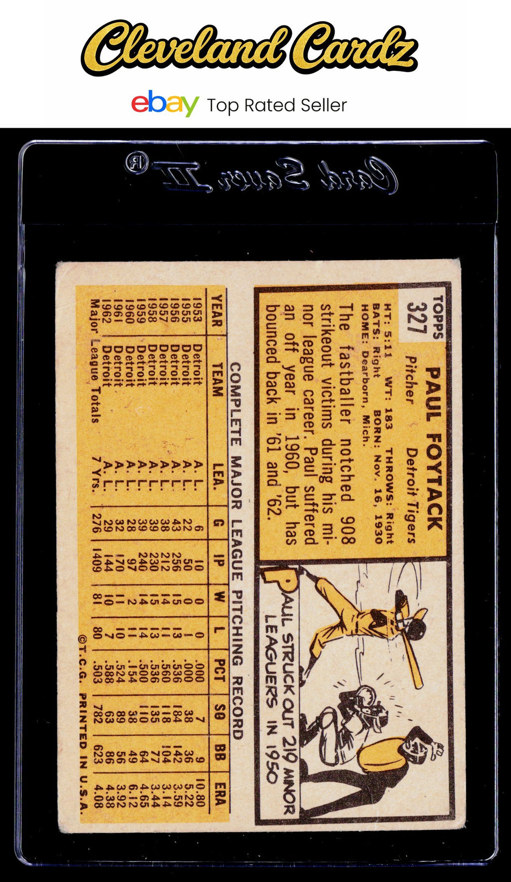 1963 Topps #327 Paul Foytack