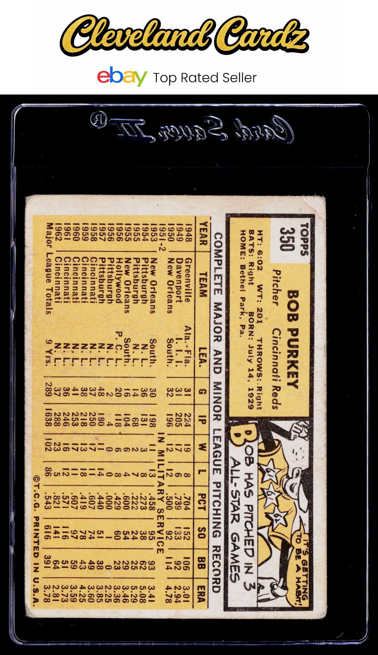 1963 Topps #350 Bob Purkey