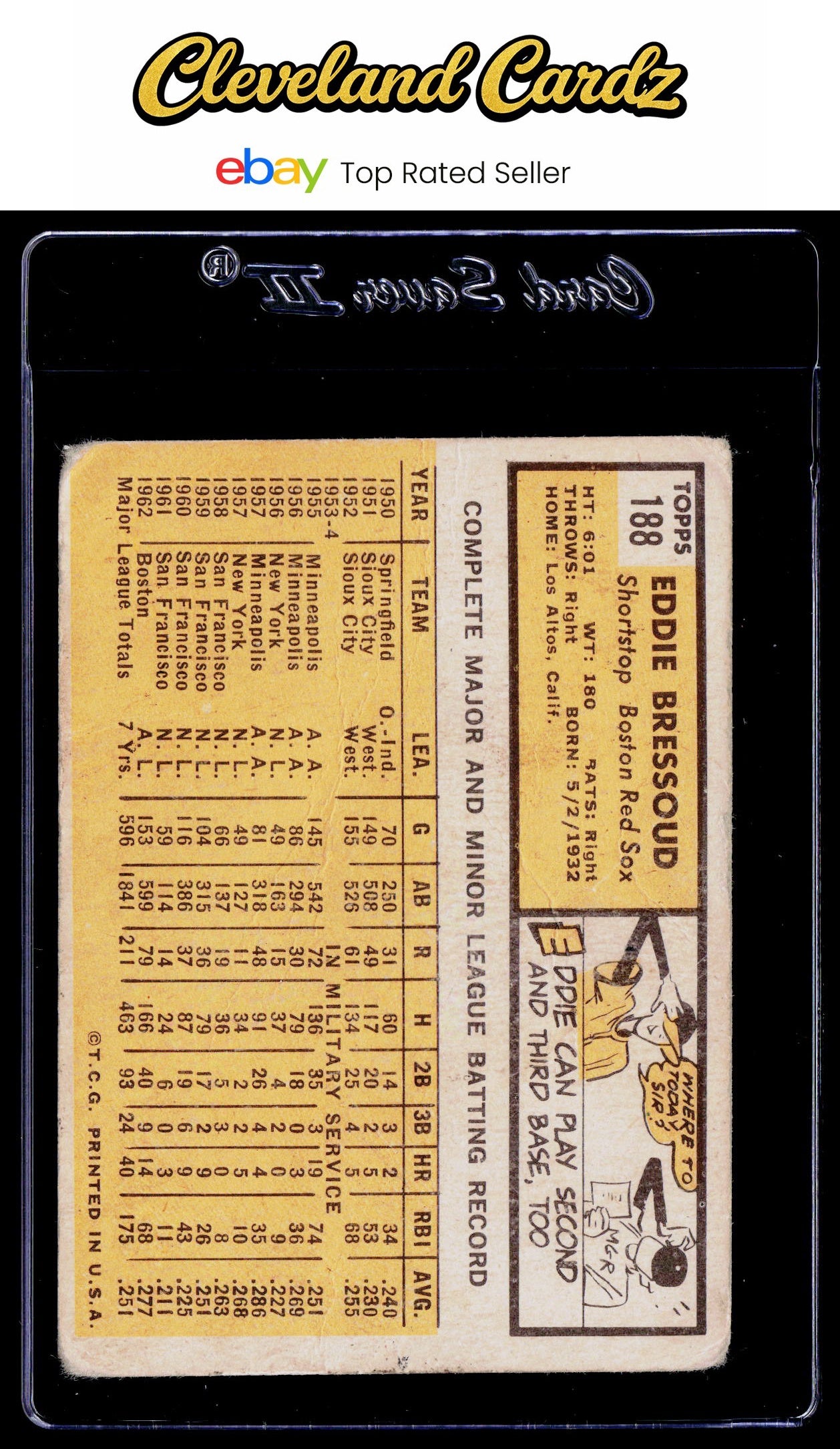 1963 Topps #188 Eddie Bressoud