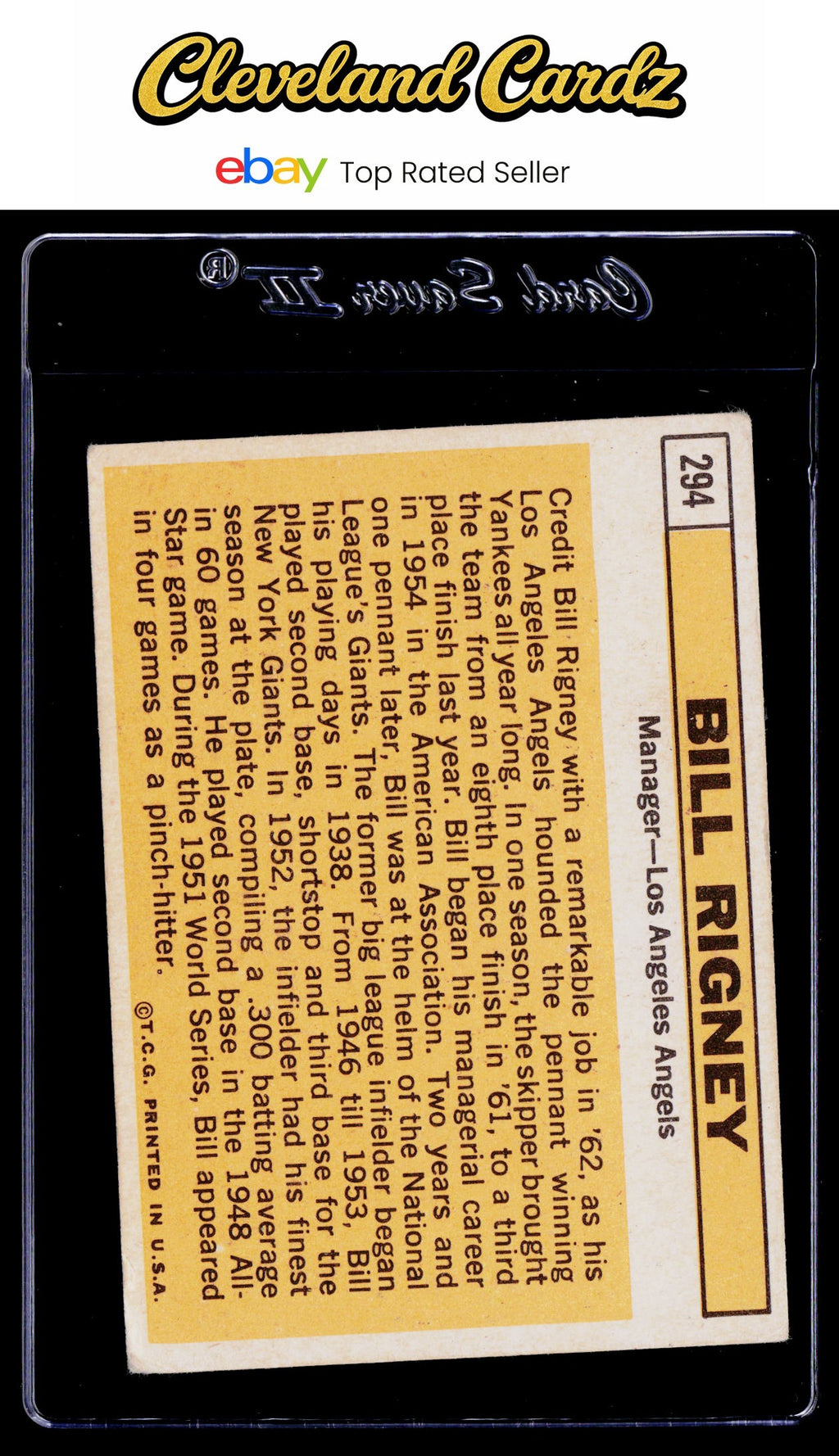 1963 Topps #294 Bill Rigney