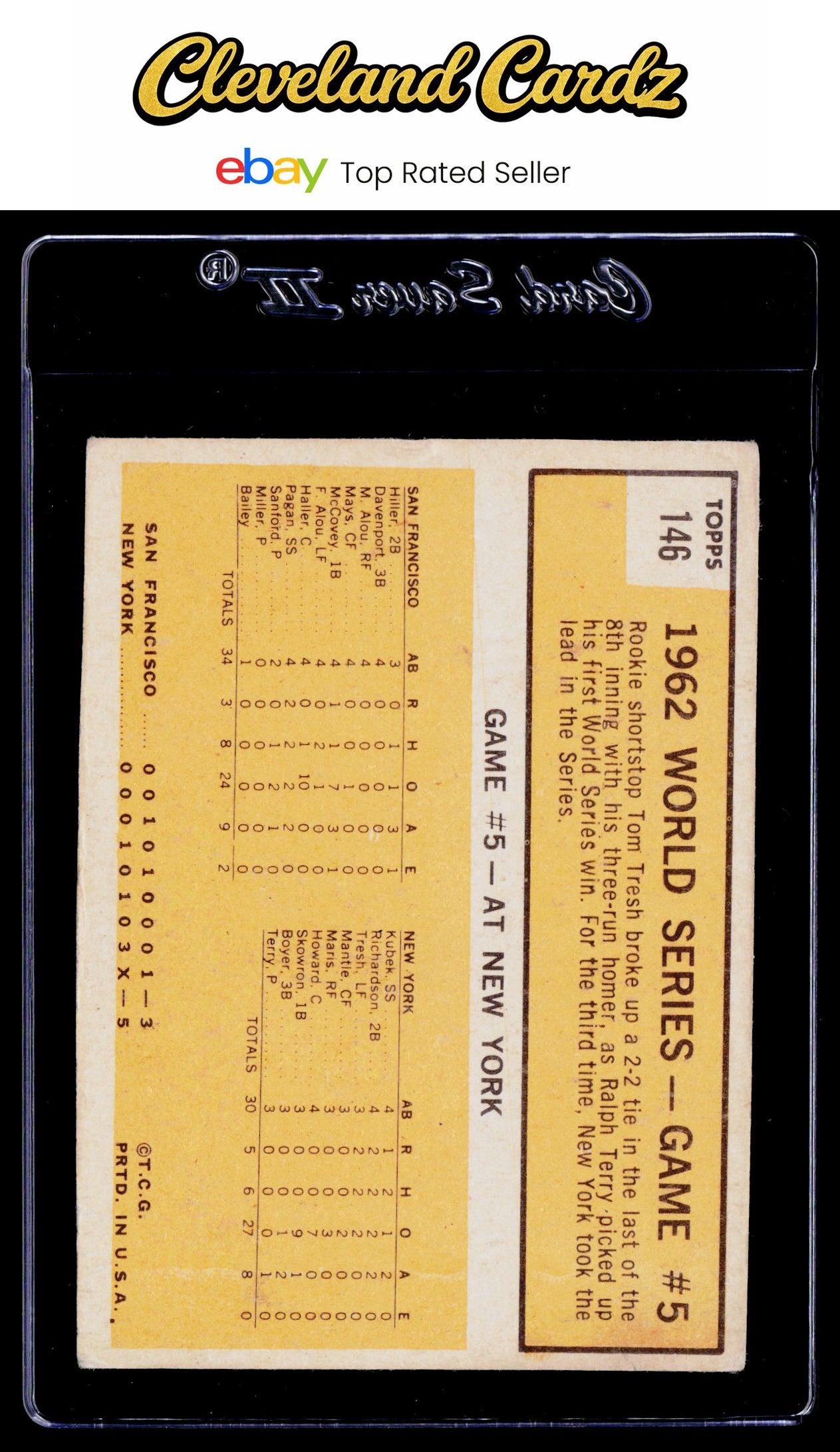 1963 Topps #146 World Series Game #5: Tresh's Homer Defeats Giants