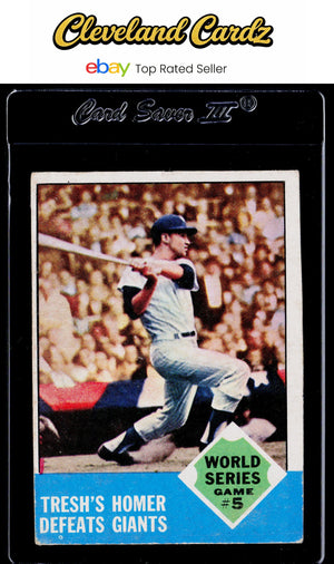 1963 Topps #146 World Series Game #5: Tresh's Homer Defeats Giants