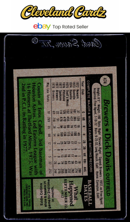 1979 Topps #474 Dick Davis RC