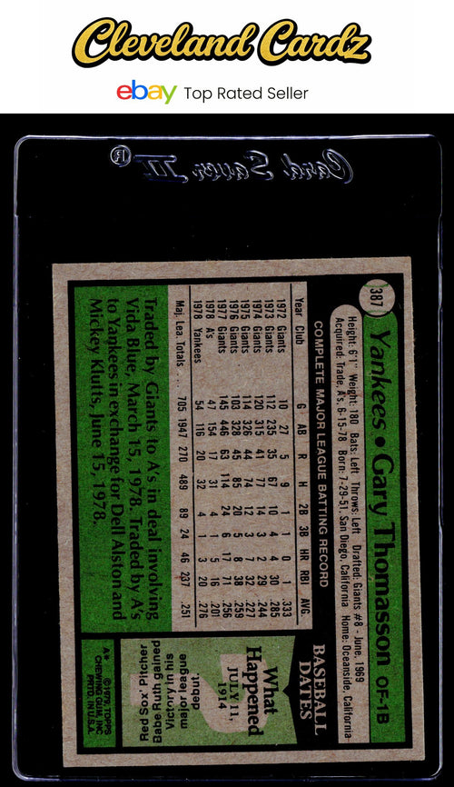 1979 Topps #387 Gary Thomasson