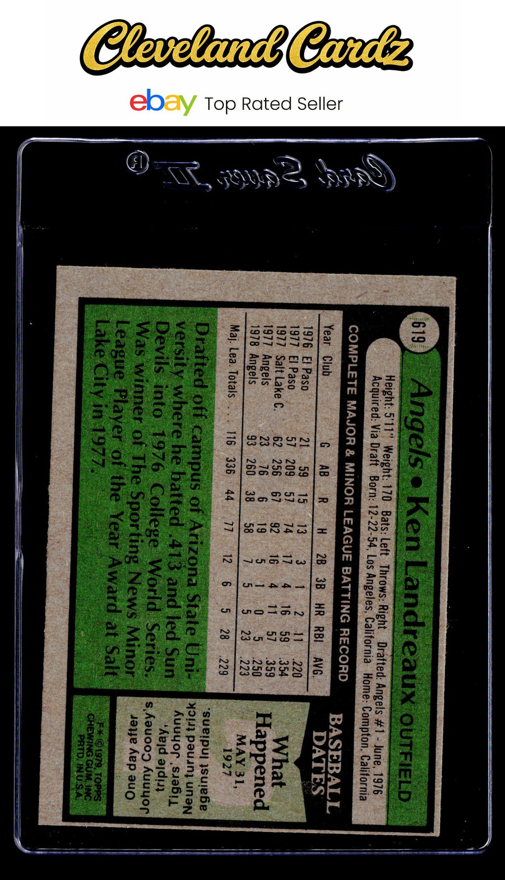 1979 Topps #619 Ken Landreaux RC