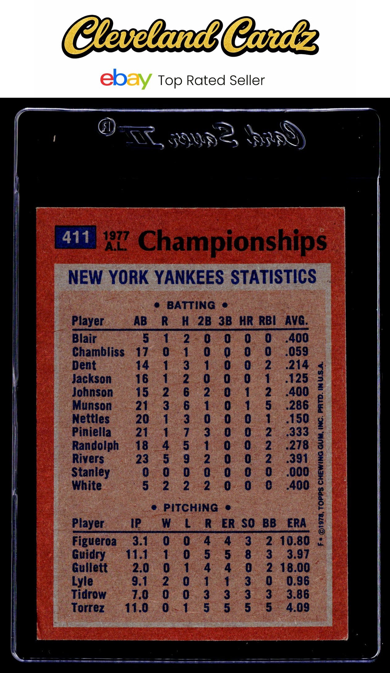 1978 Topps #411 1977 A.L. Championships