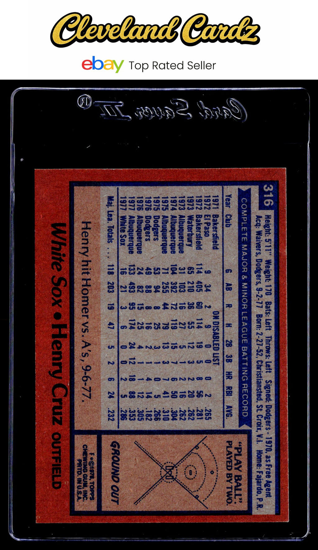 1978 Topps #316 Henry Cruz