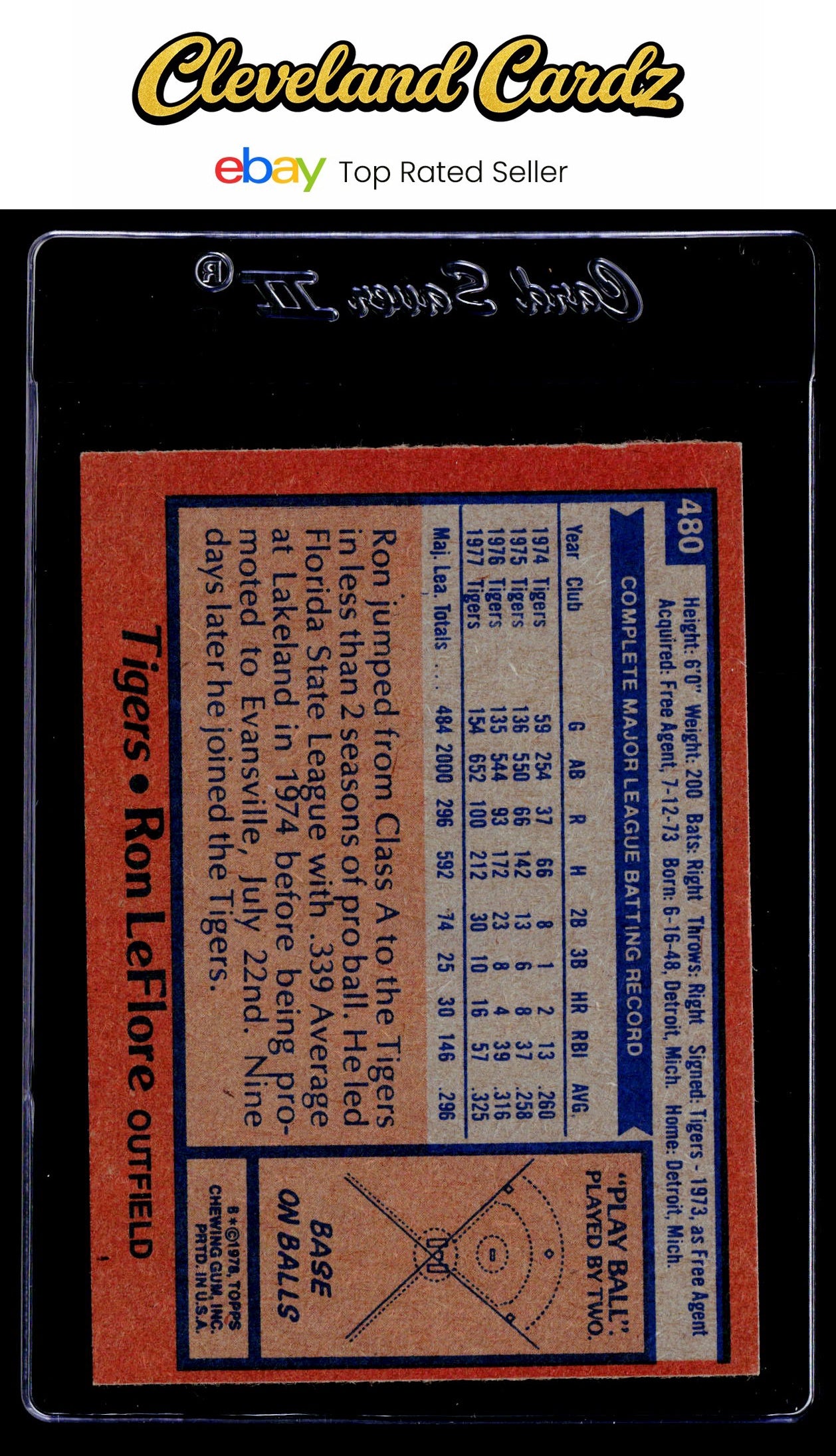 1978 Topps #480 Ron LeFlore