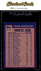 1984 Topps #216 White Sox Leaders/Checklist (C. Fisk/ R. Dotson) TL , CL