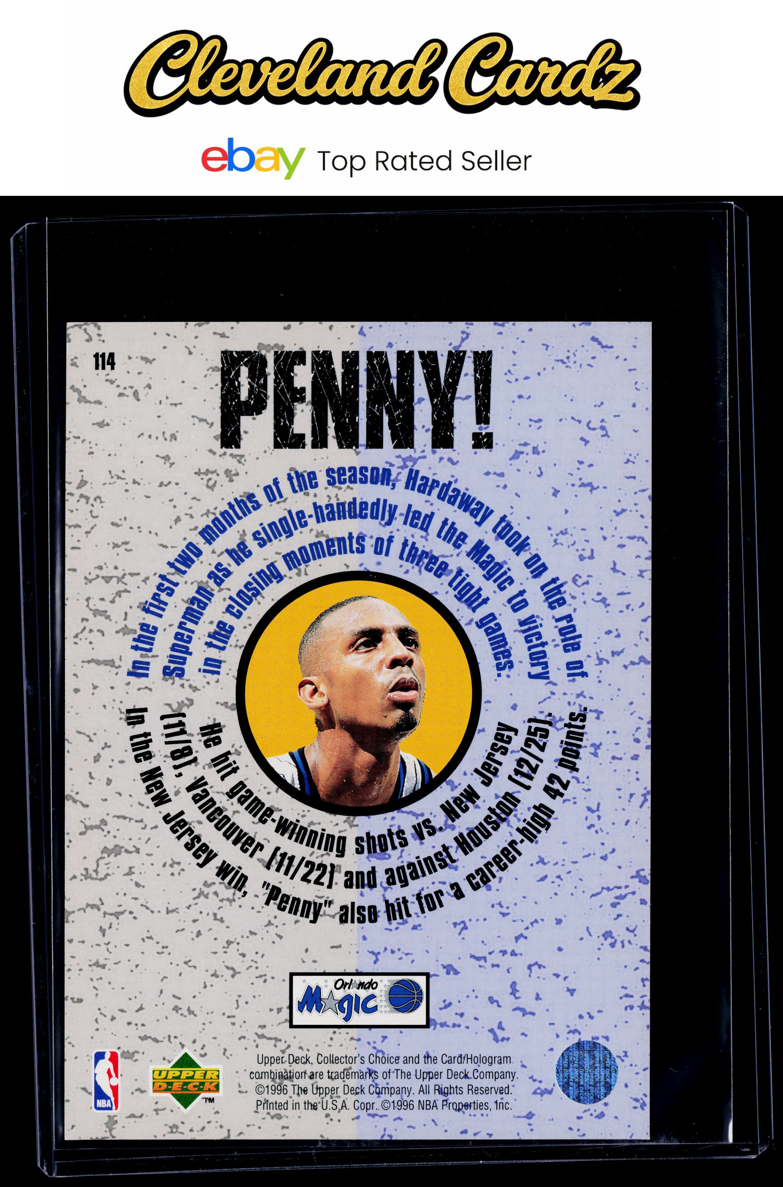 1996-97 Collector's Choice #114 Anfernee Hardaway Penny! 5x7