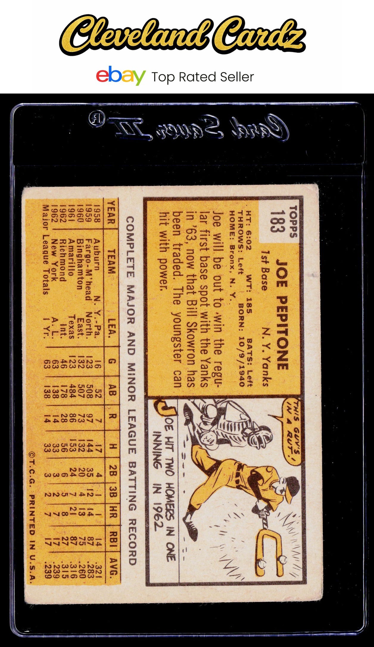 1963 Topps #183 Joe Pepitone