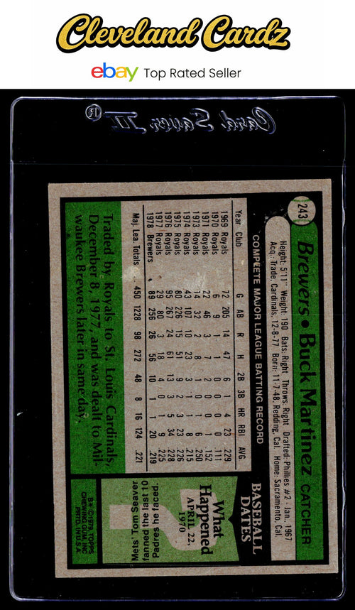 1979 Topps #243 Buck Martinez
