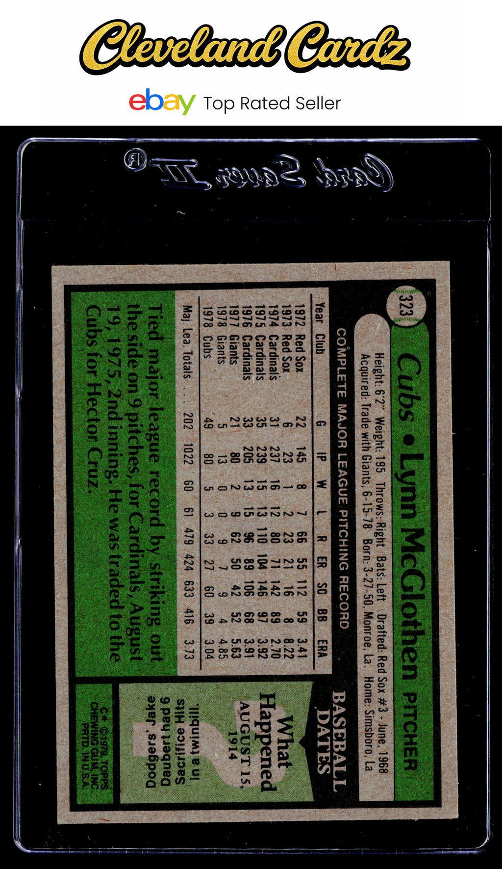 1979 Topps #323 Lynn McGlothen