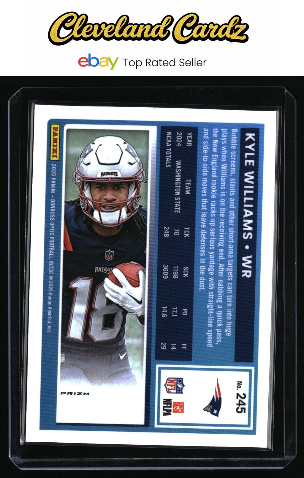 2025 Donruss Optic #245 Kyle Williams Holo RC