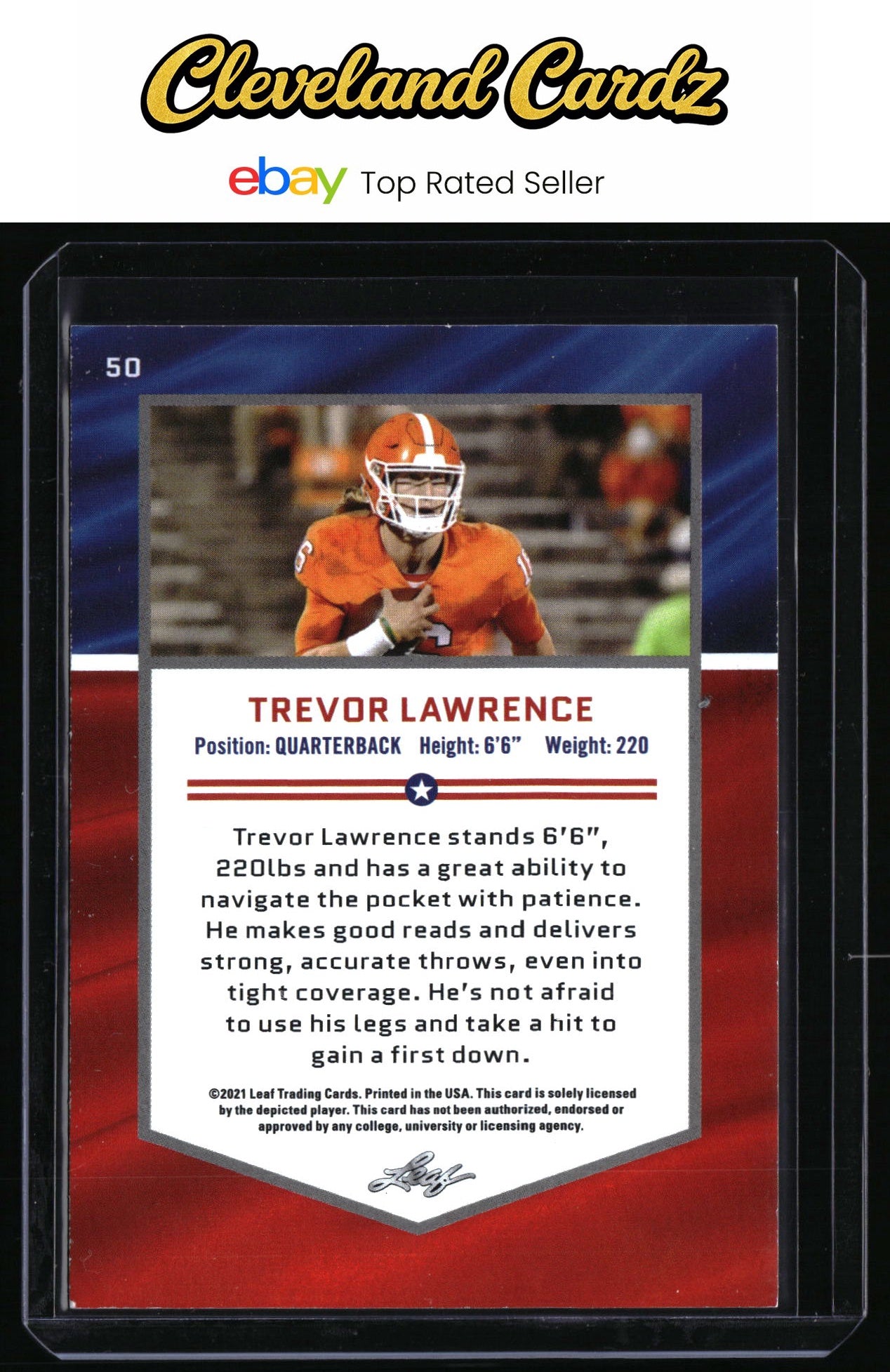 2021 Leaf Draft #50 Trevor Lawrence RC