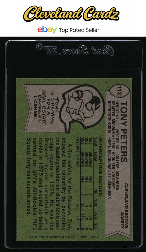 1978 Topps #113 Tony Peters RC