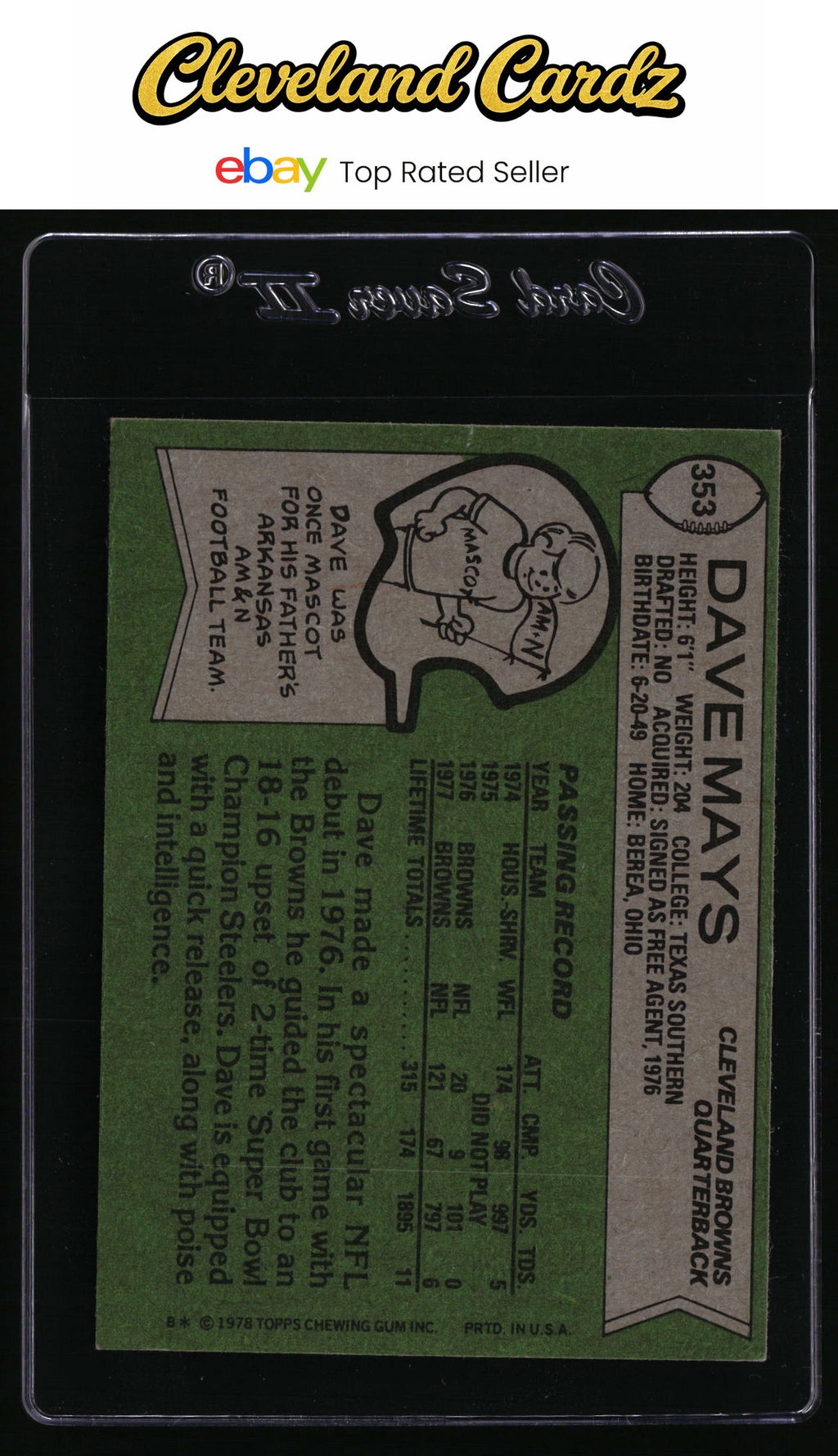 1978 Topps #353 Dave Mays RC