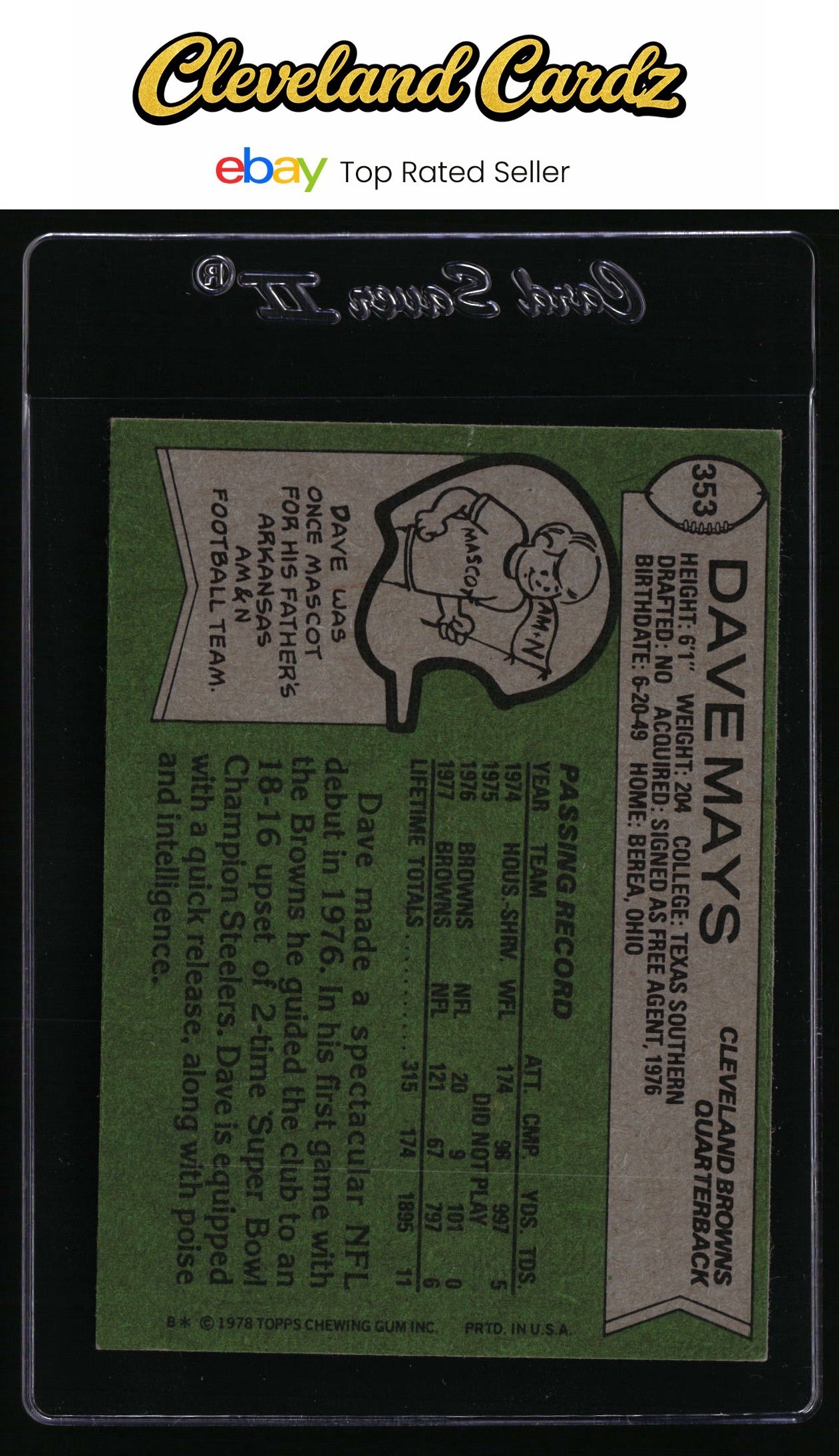 1978 Topps #353 Dave Mays RC