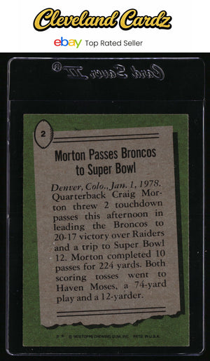1978 Topps #2 Craig Morton