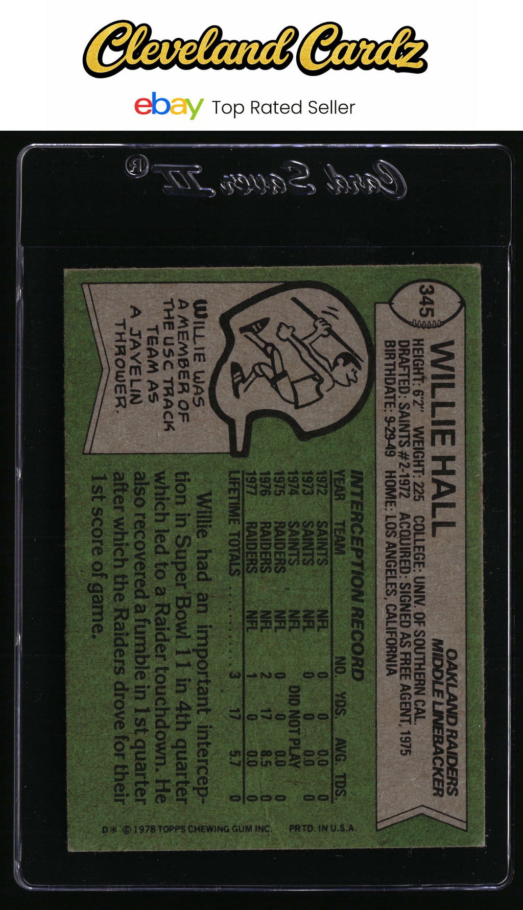 1978 Topps #345 Willie Hall