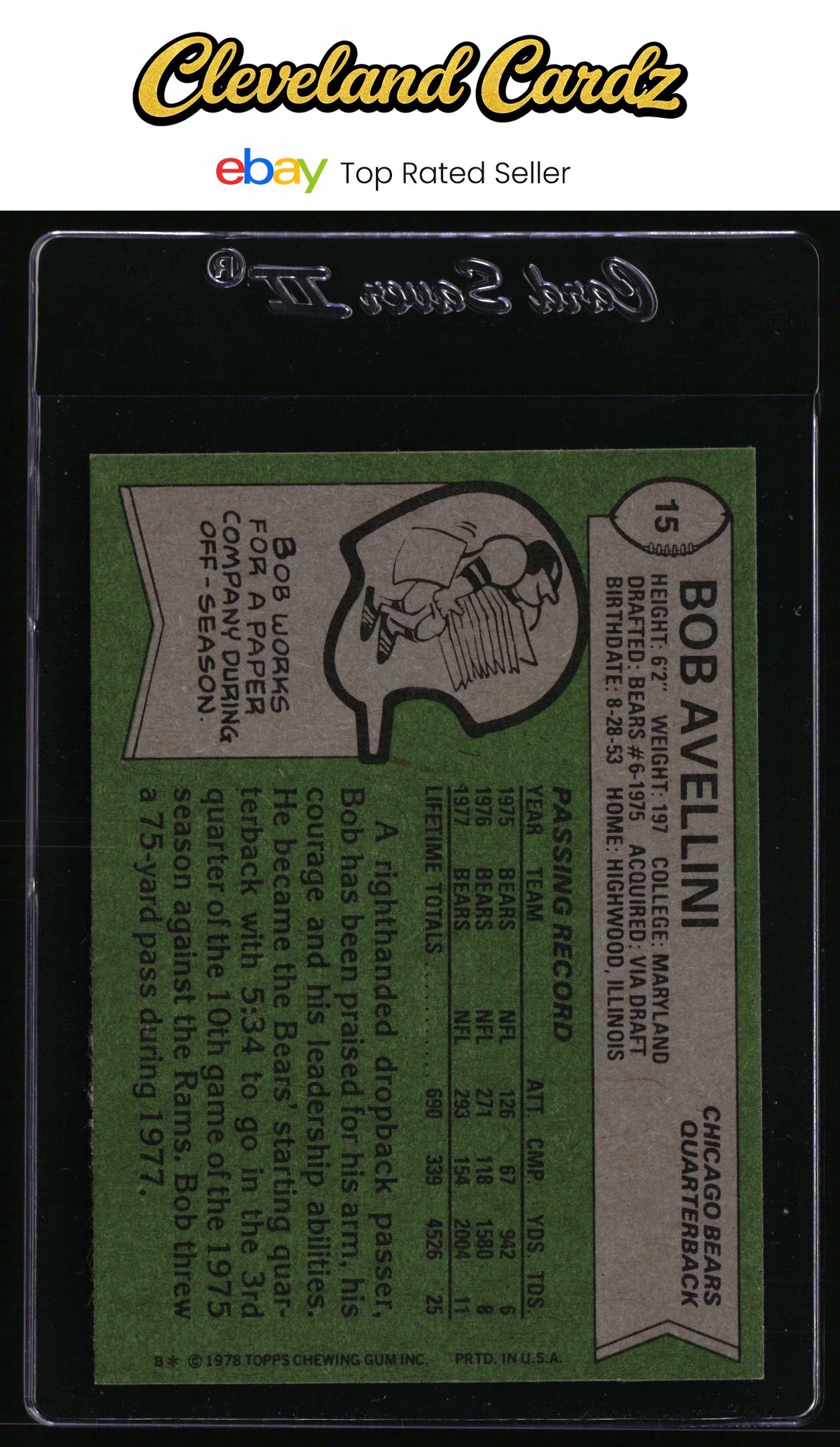 1978 Topps #15 Bob Avellini