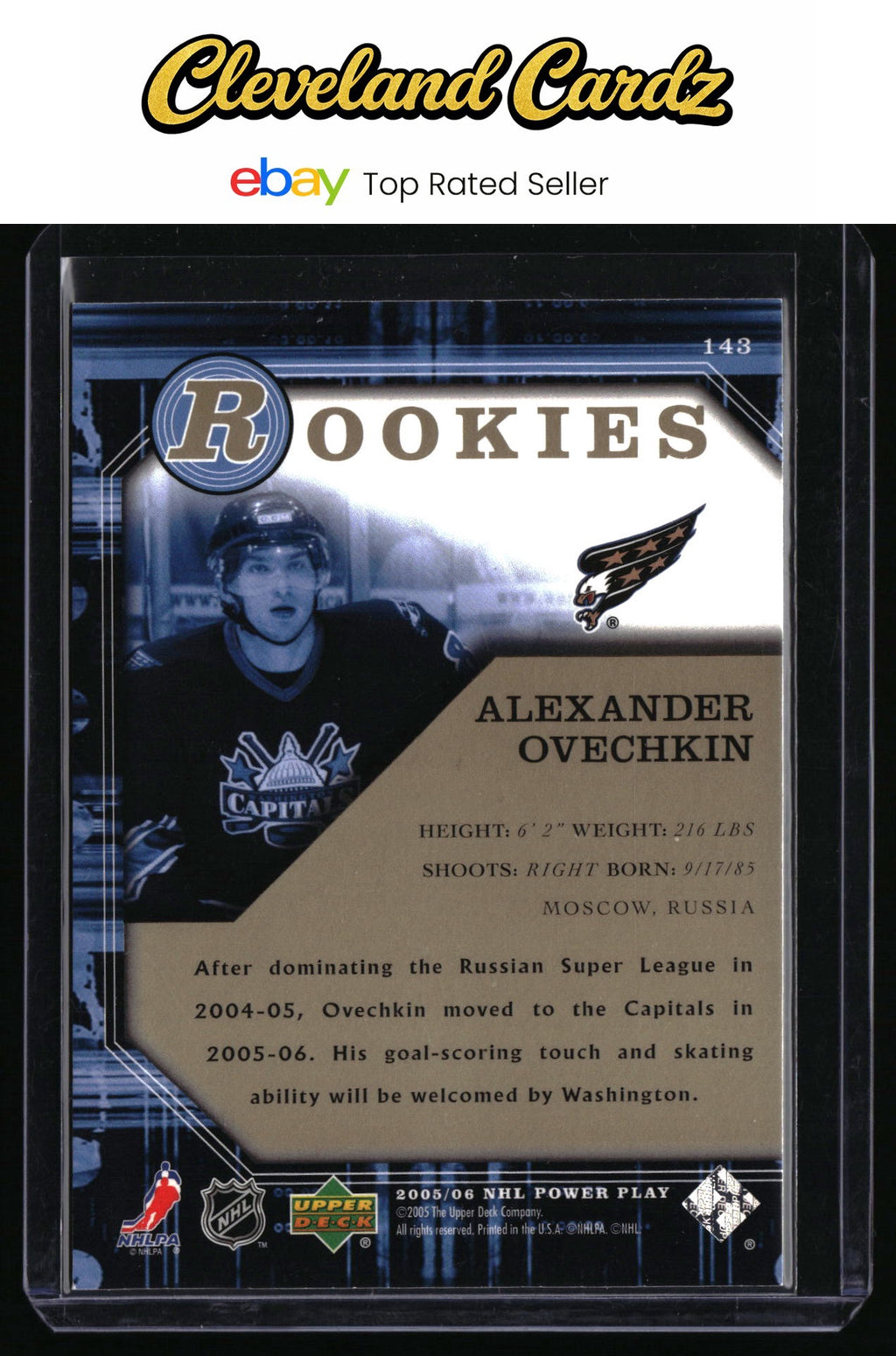 2005-06 Upper Deck Power Play #143 Alexander Ovechkin Rookie Card