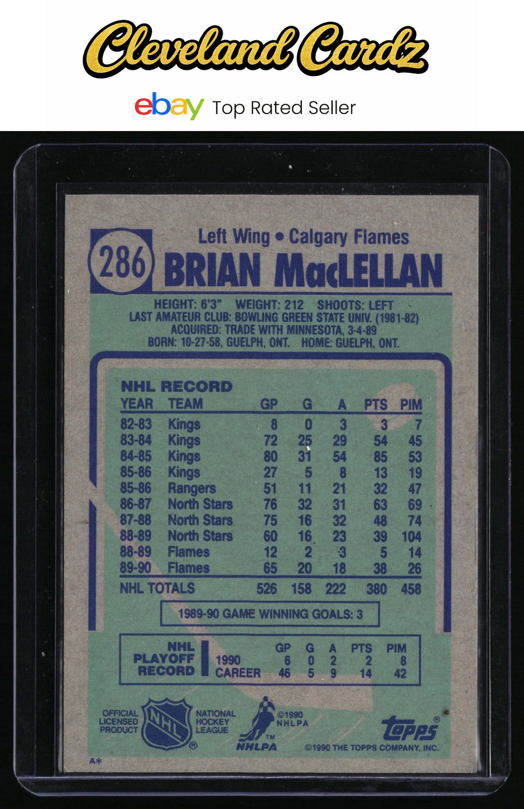1990-91 Topps #286 Brian MacLellan