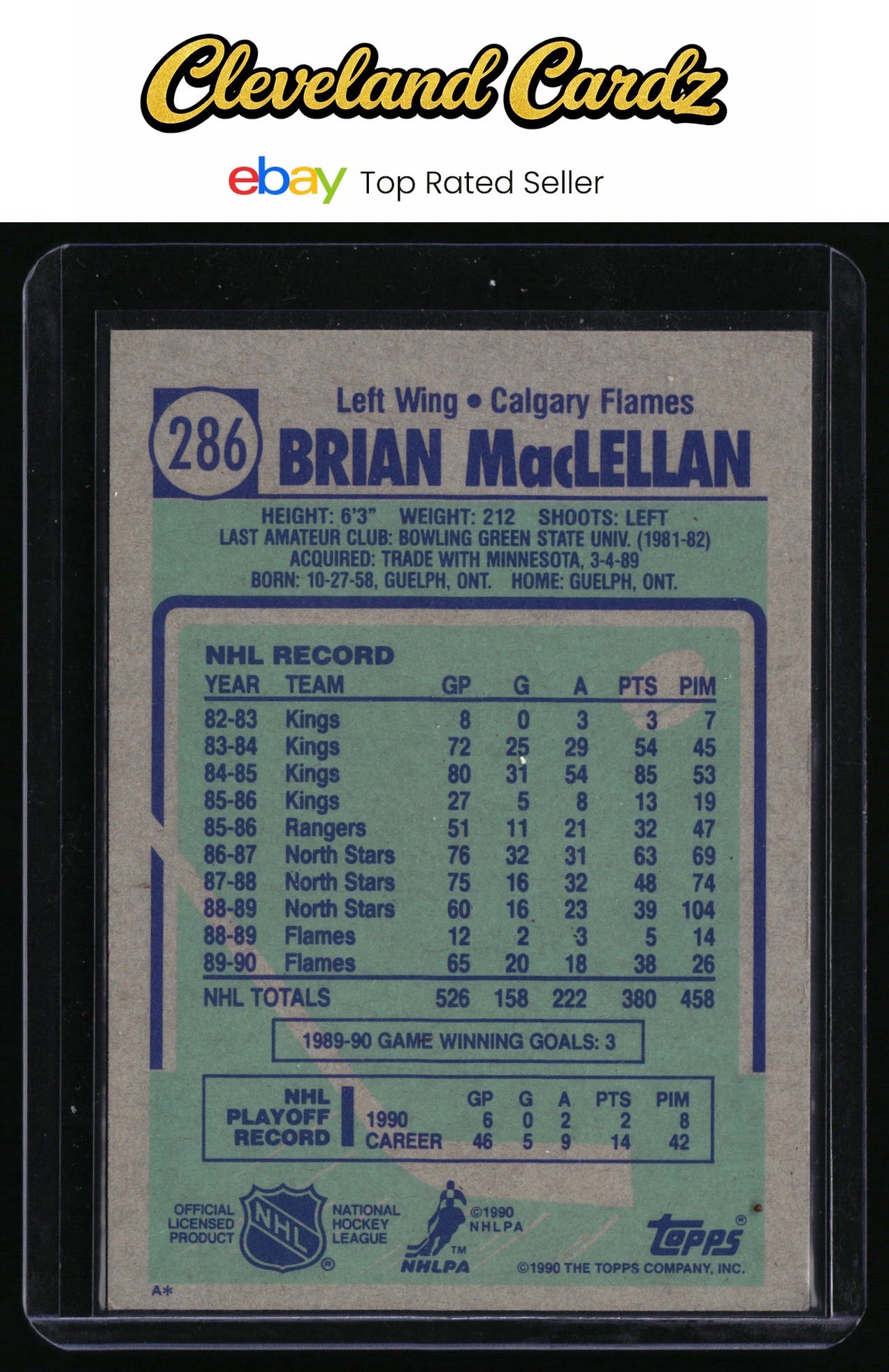 1990-91 Topps #286 Brian MacLellan