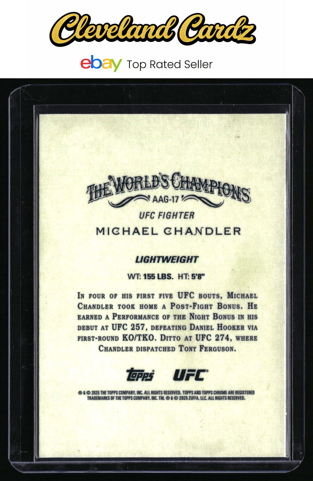 2025 Topps Chrome UFC #AAG-17 Michael Chandler Allen & Ginter
