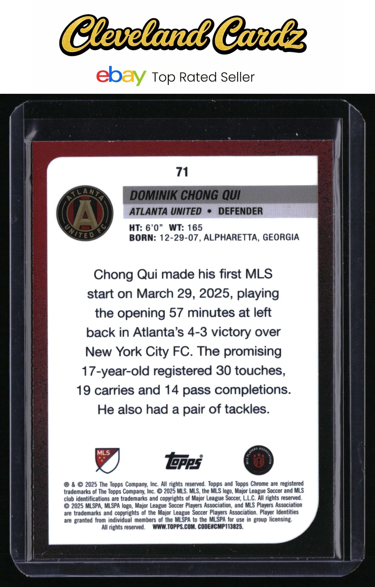 2025 Topps Chrome MLS #71 Dominik Chong Qui Magenta Pulsar Refractor