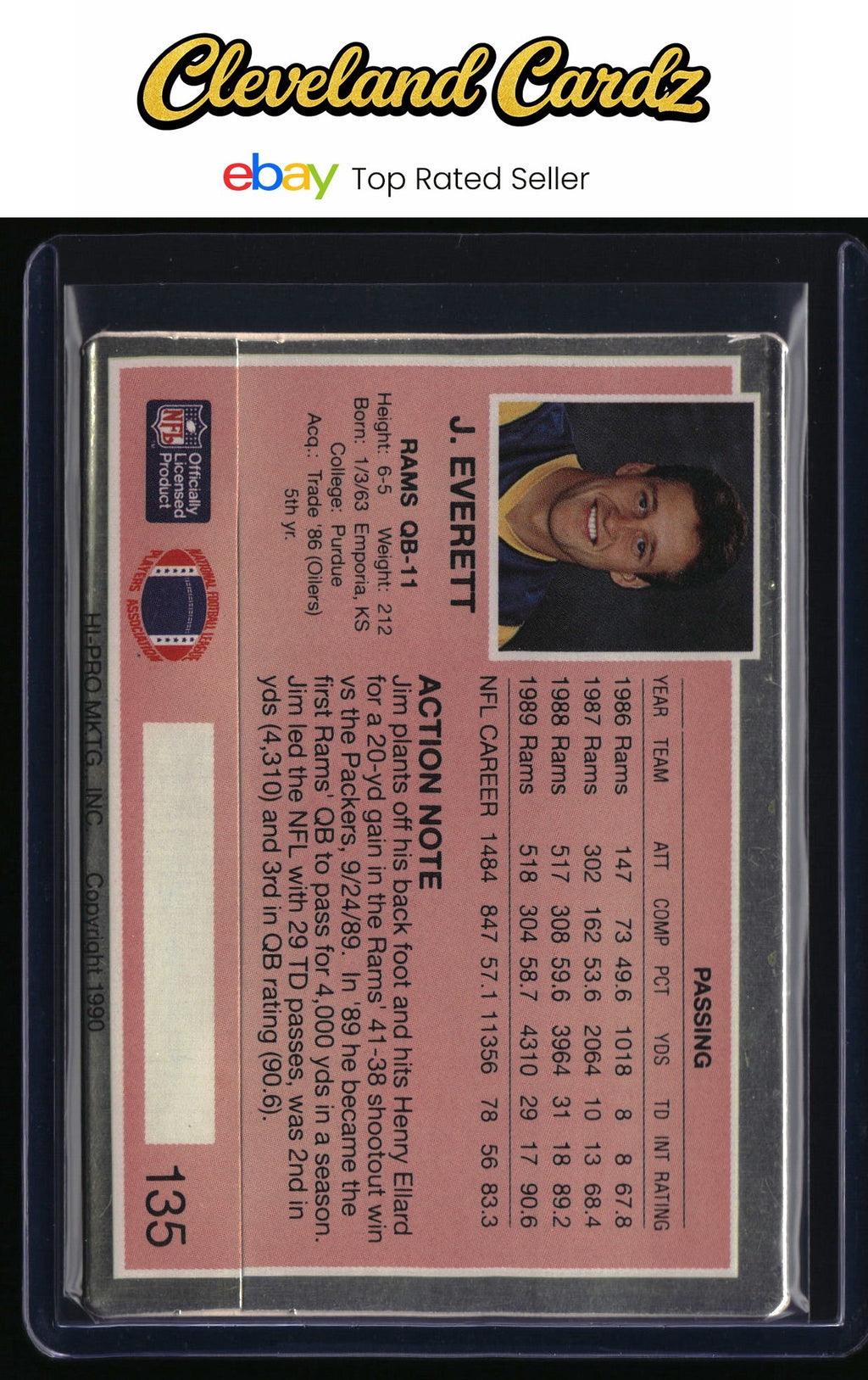 1990 Action Packed #135 Jim Everett