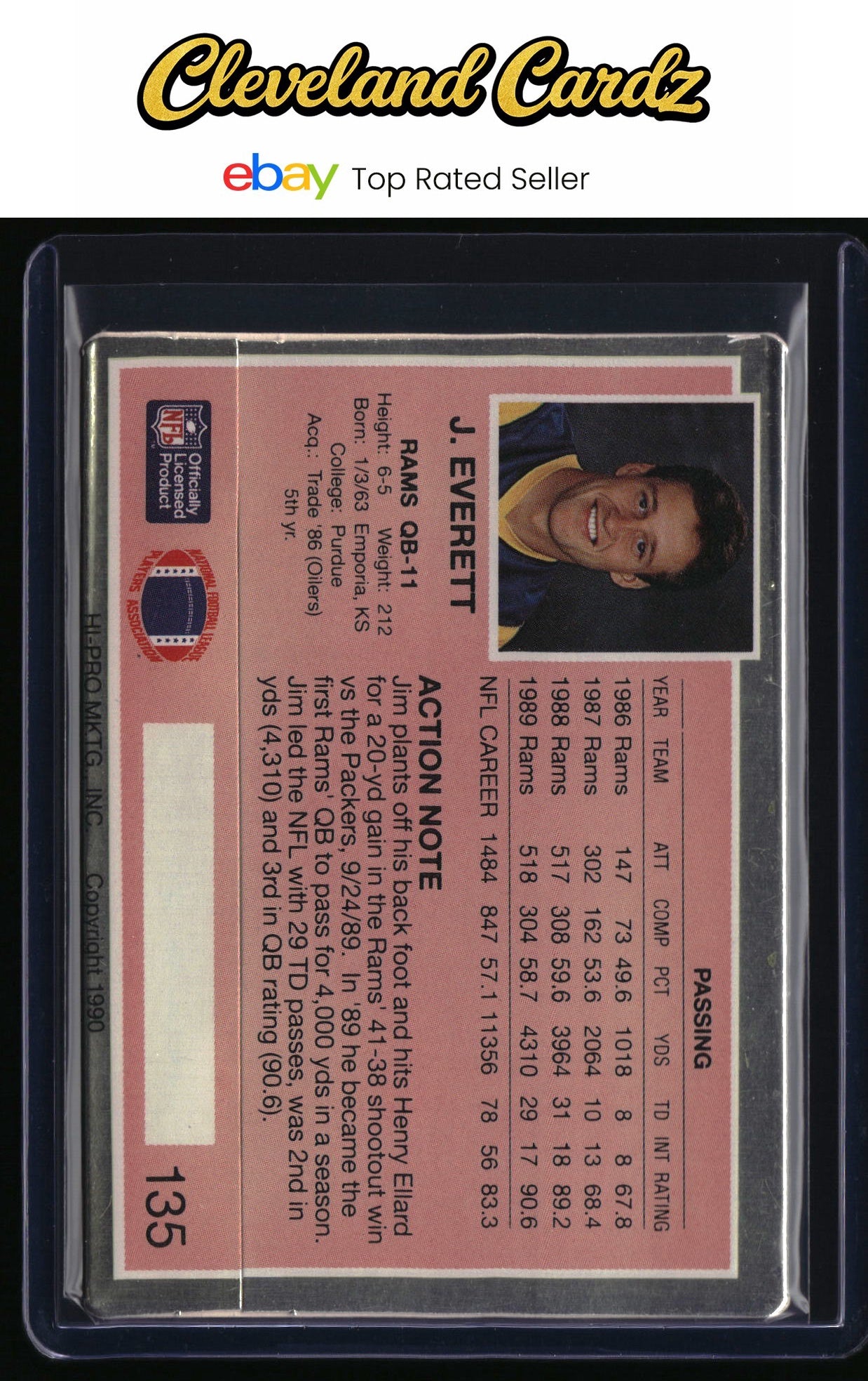 1990 Action Packed #135 Jim Everett
