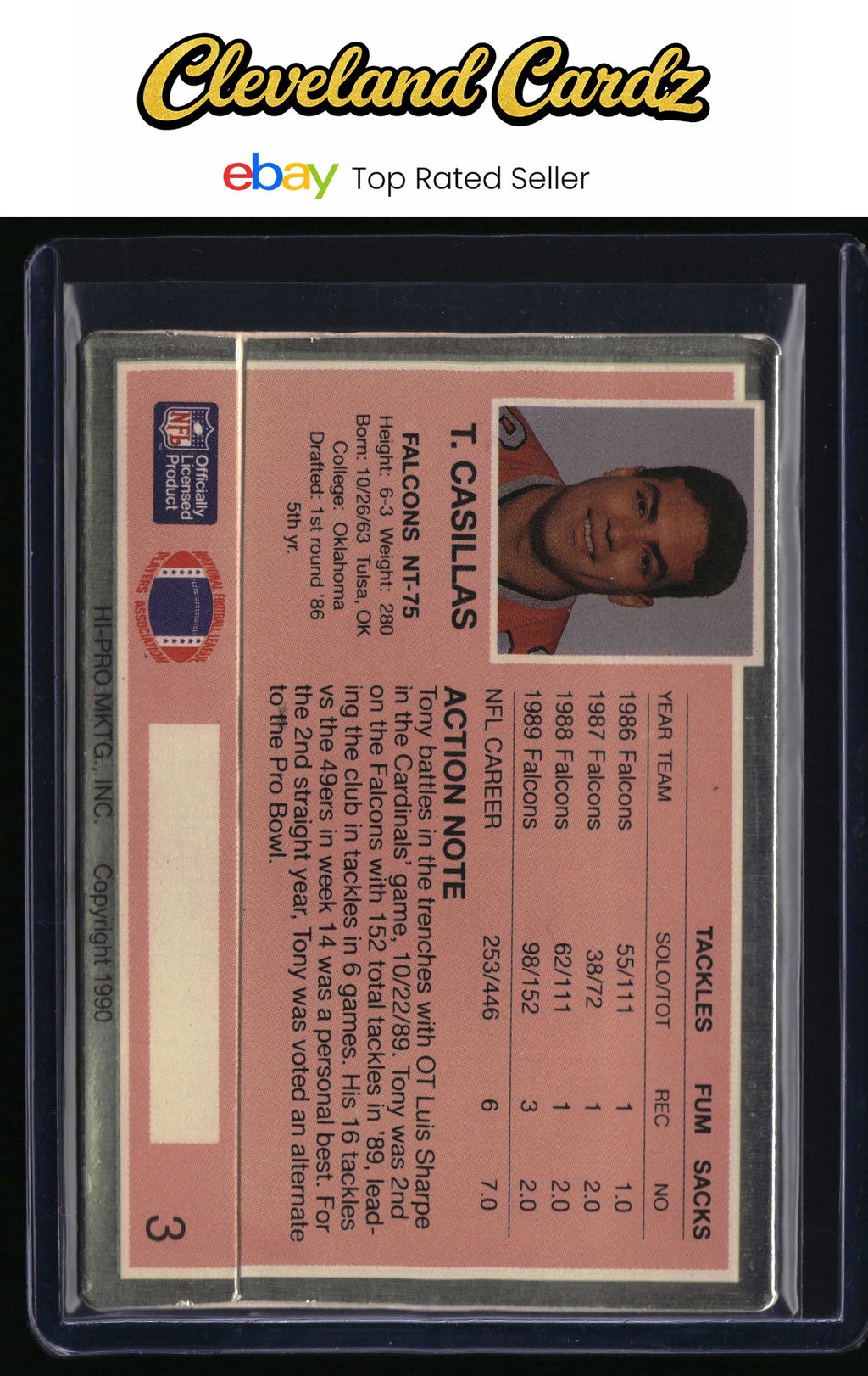 1990 Action Packed #3 Tony Casillas