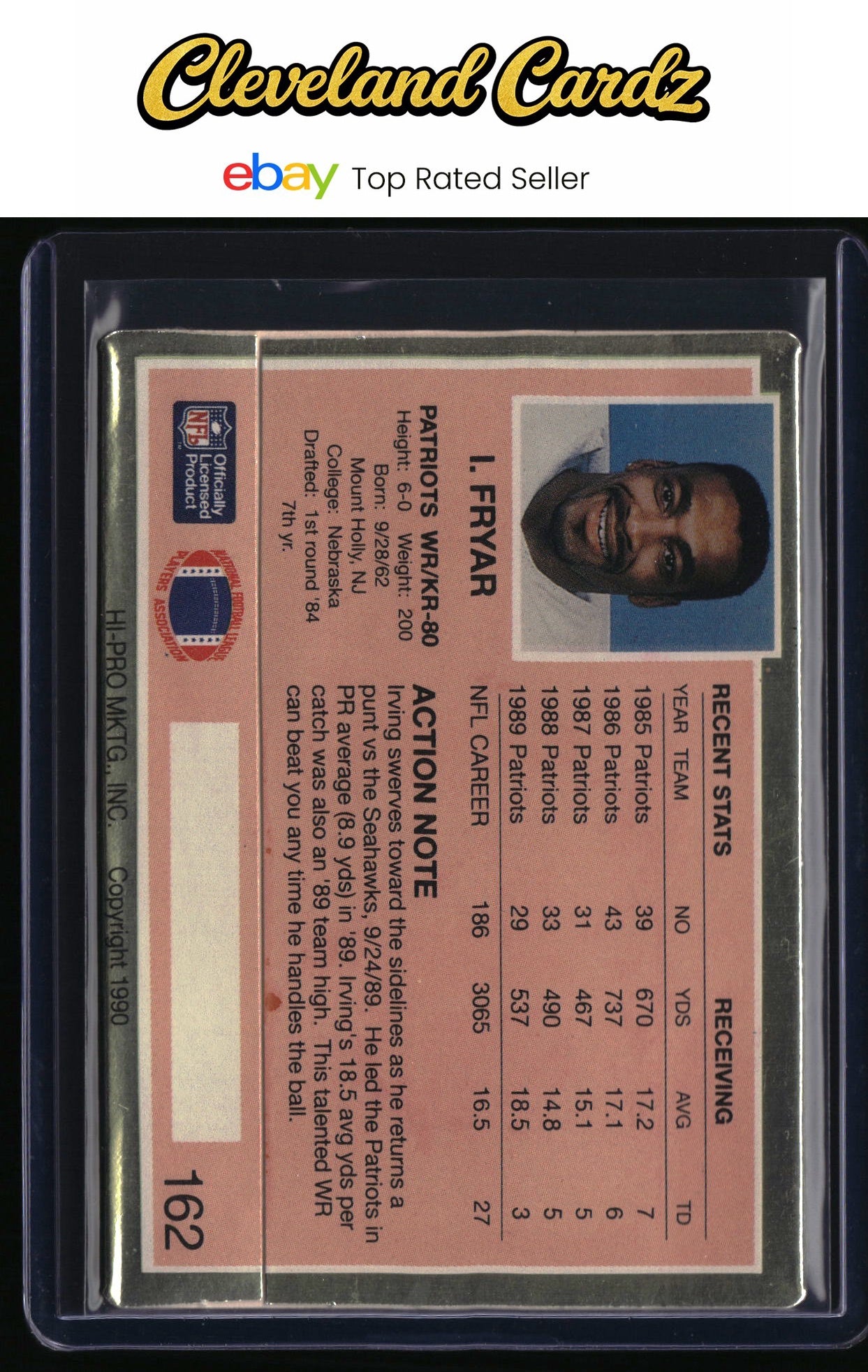 1990 Action Packed #162 Irving Fryar