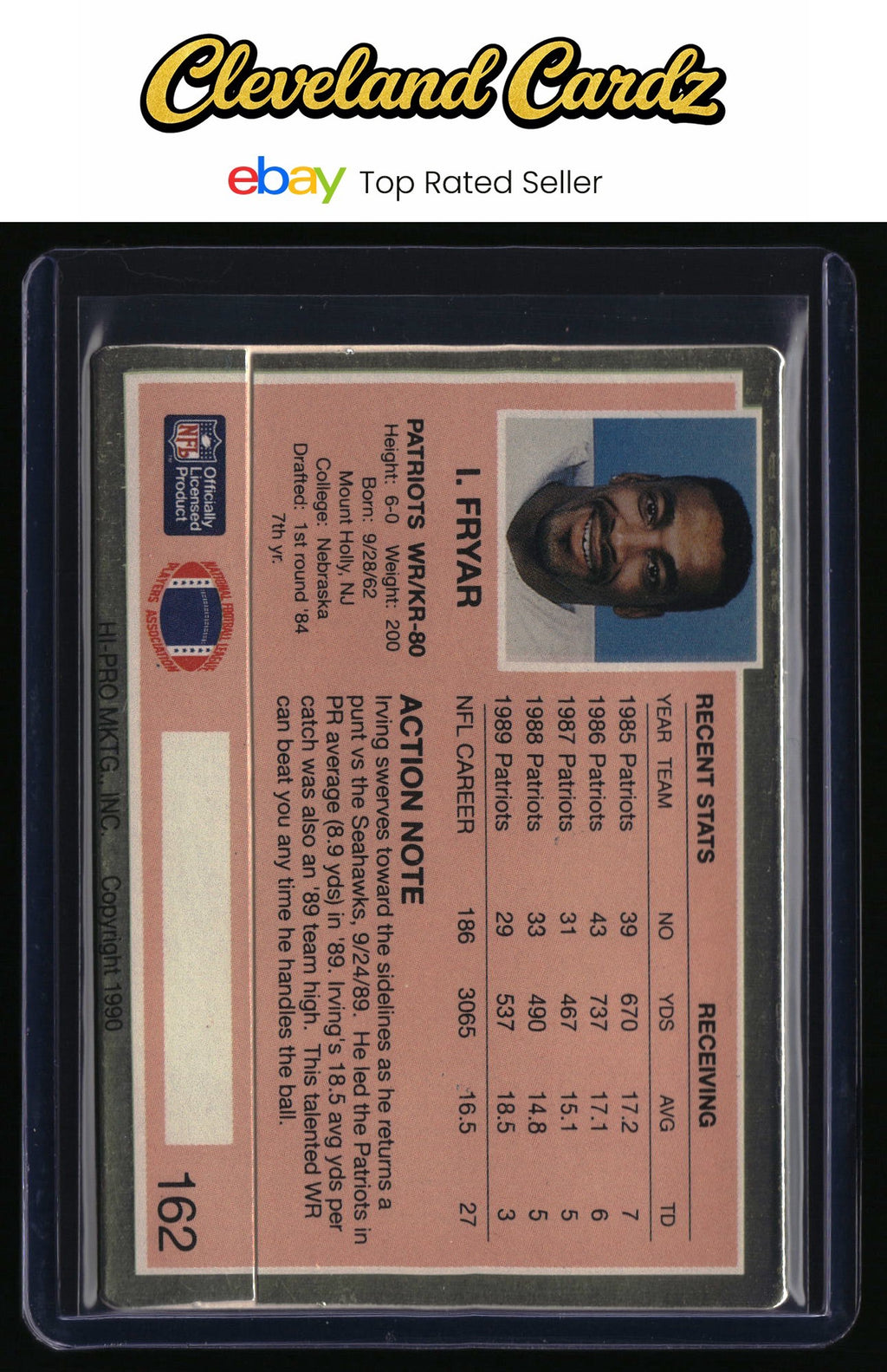 1990 Action Packed #162 Irving Fryar