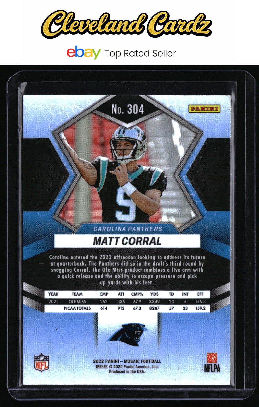 2022 Panini Mosaic #304 Matt Corral RC