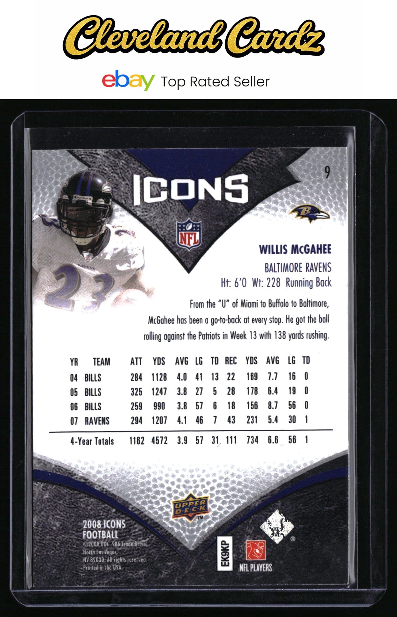 2008 Upper Deck Icons #9 Willis McGahee