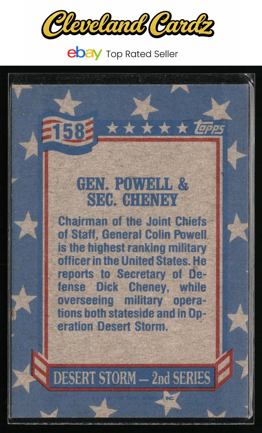 1991 Topps Desert Storm #158 Gen. Powell & Sec. Cheney