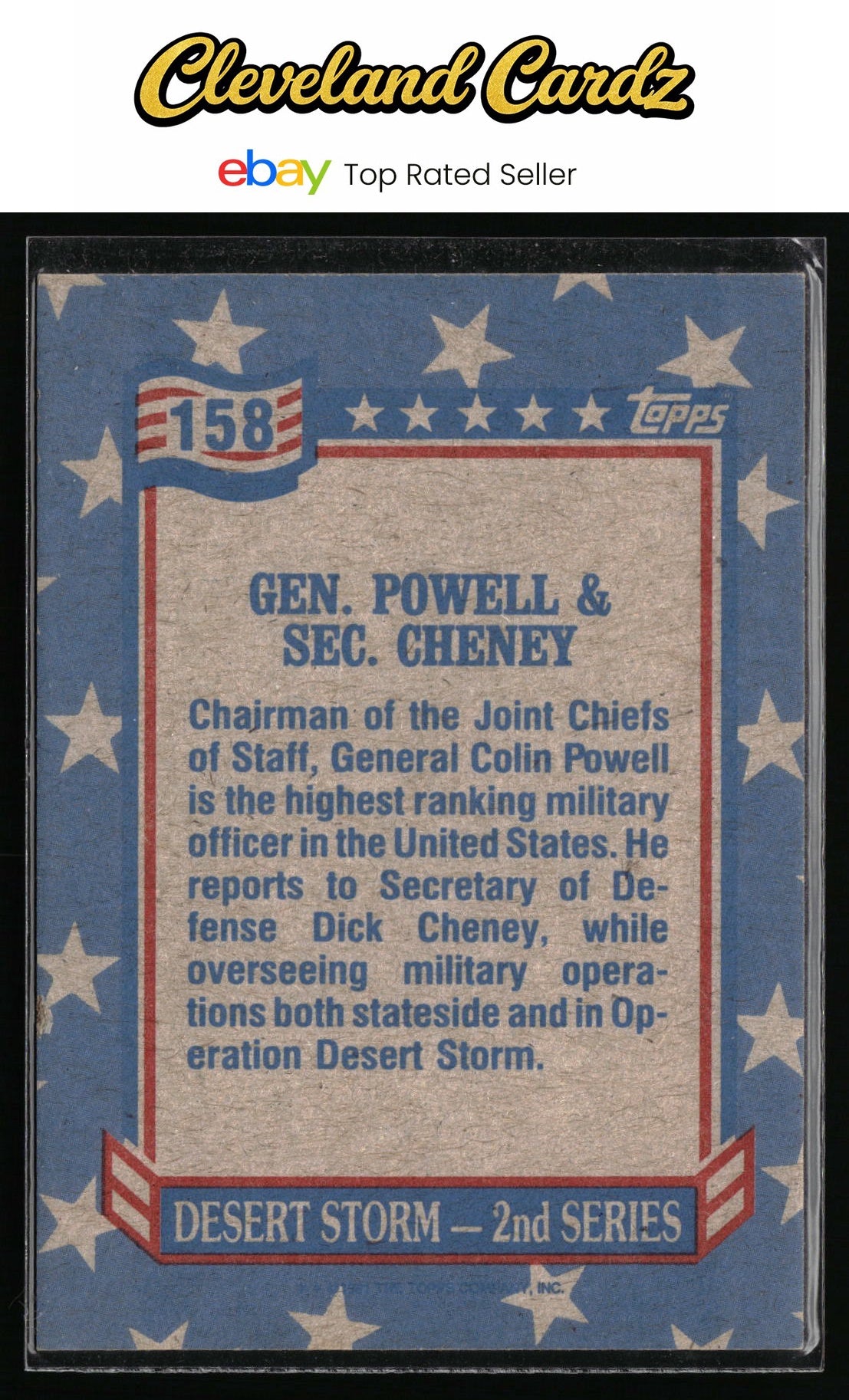 1991 Topps Desert Storm #158 Gen. Powell & Sec. Cheney