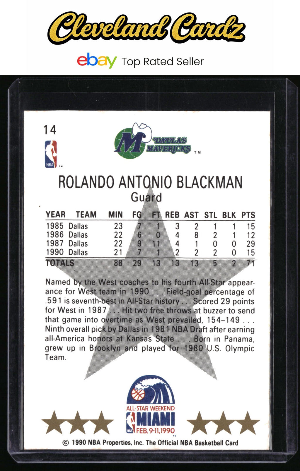 1990-91 Hoops #14 Rolando Blackman