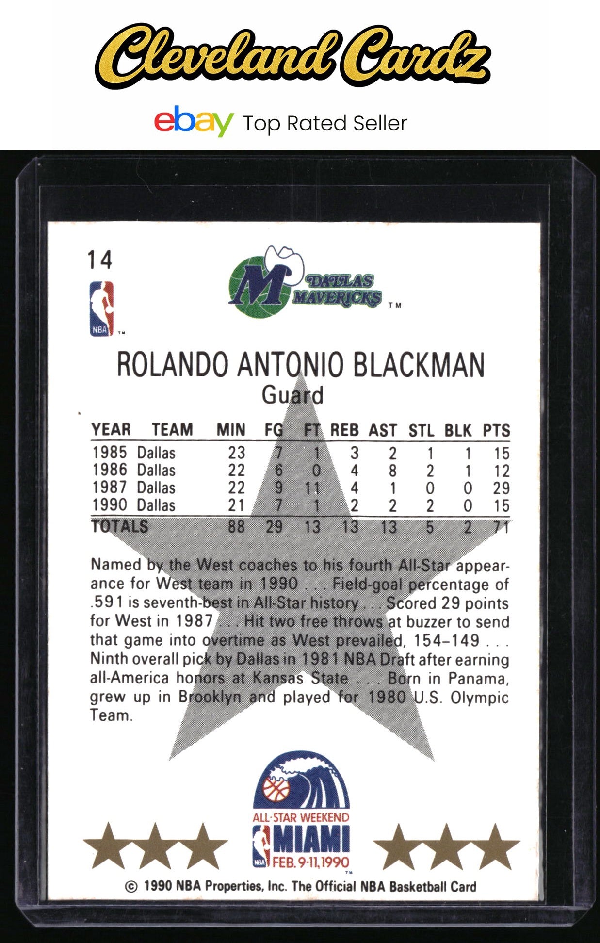 1990-91 Hoops #14 Rolando Blackman
