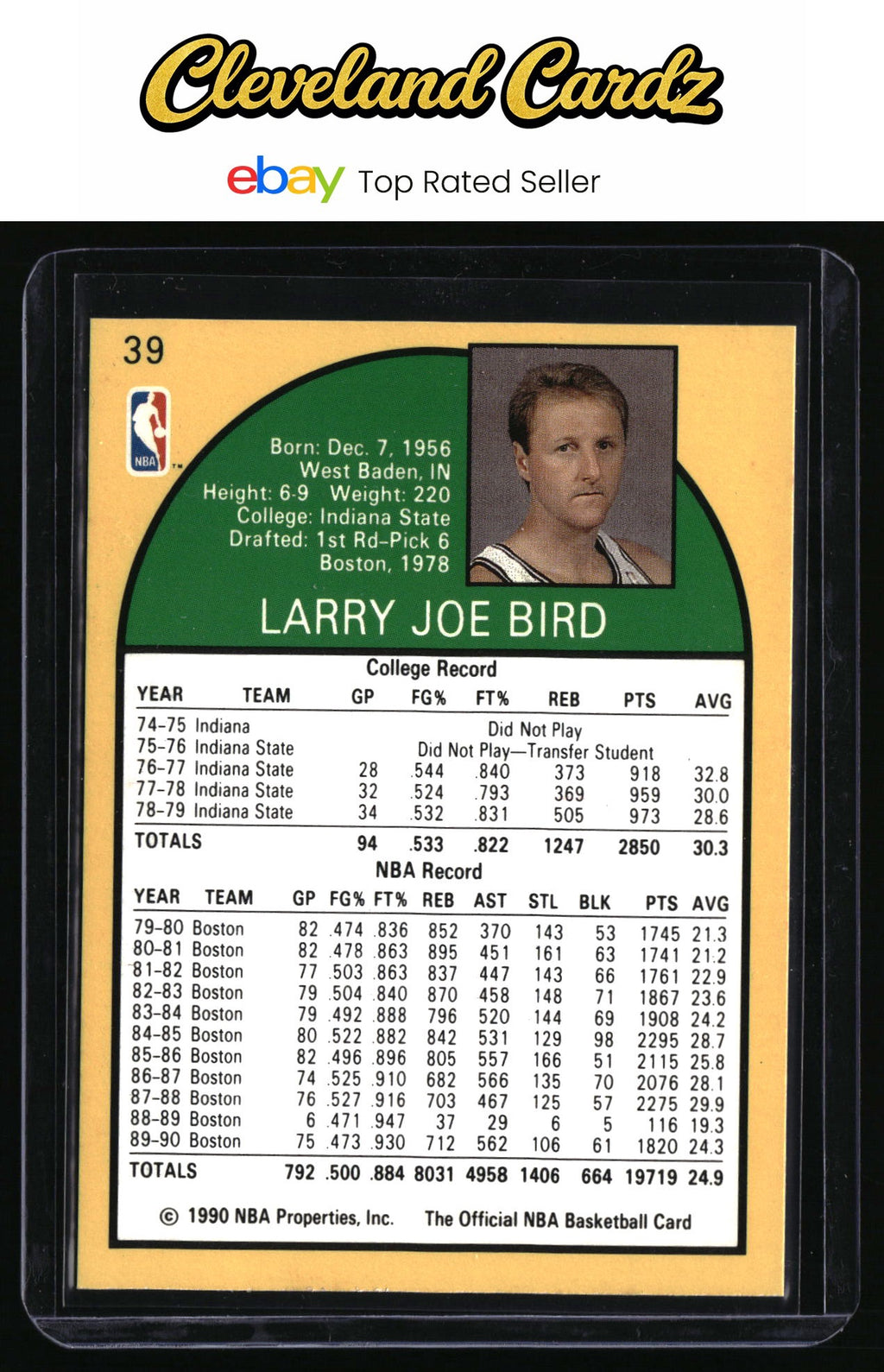 1990-91 Hoops #39 Larry Bird