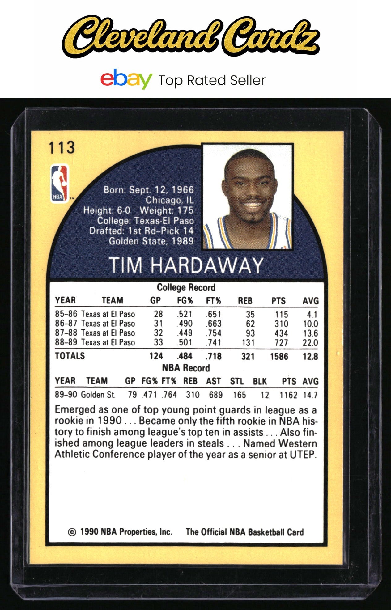 1990-91 Hoops #113 Tim Hardaway RC