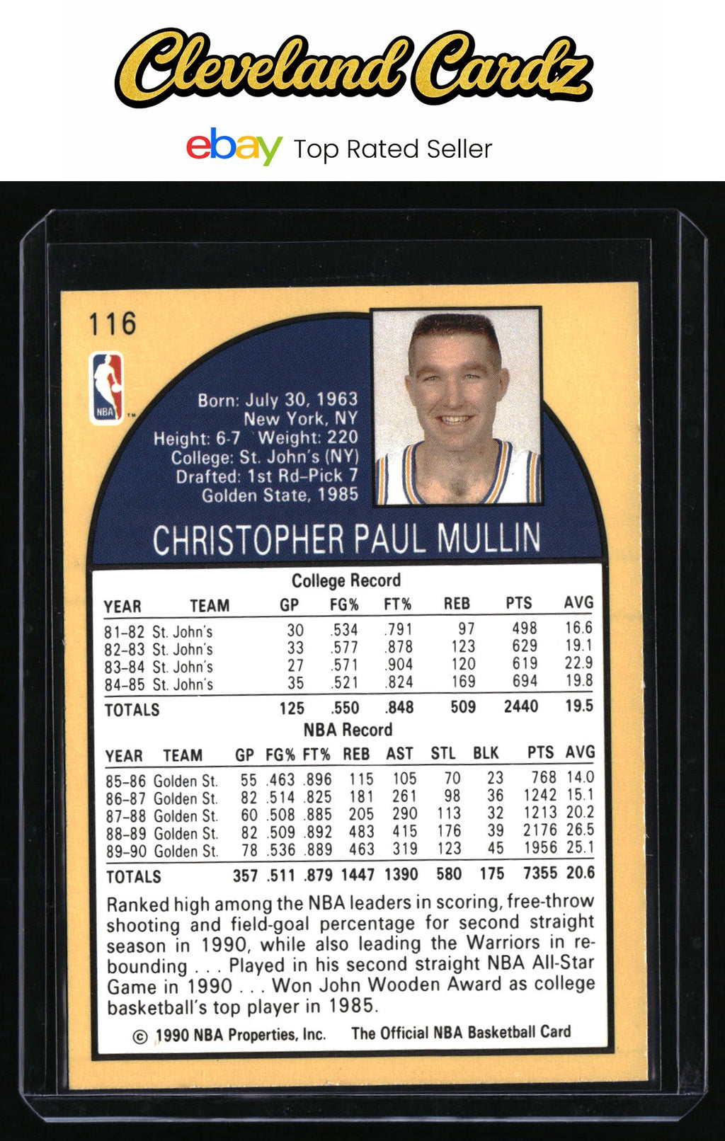 1990-91 Hoops #116 Chris Mullin