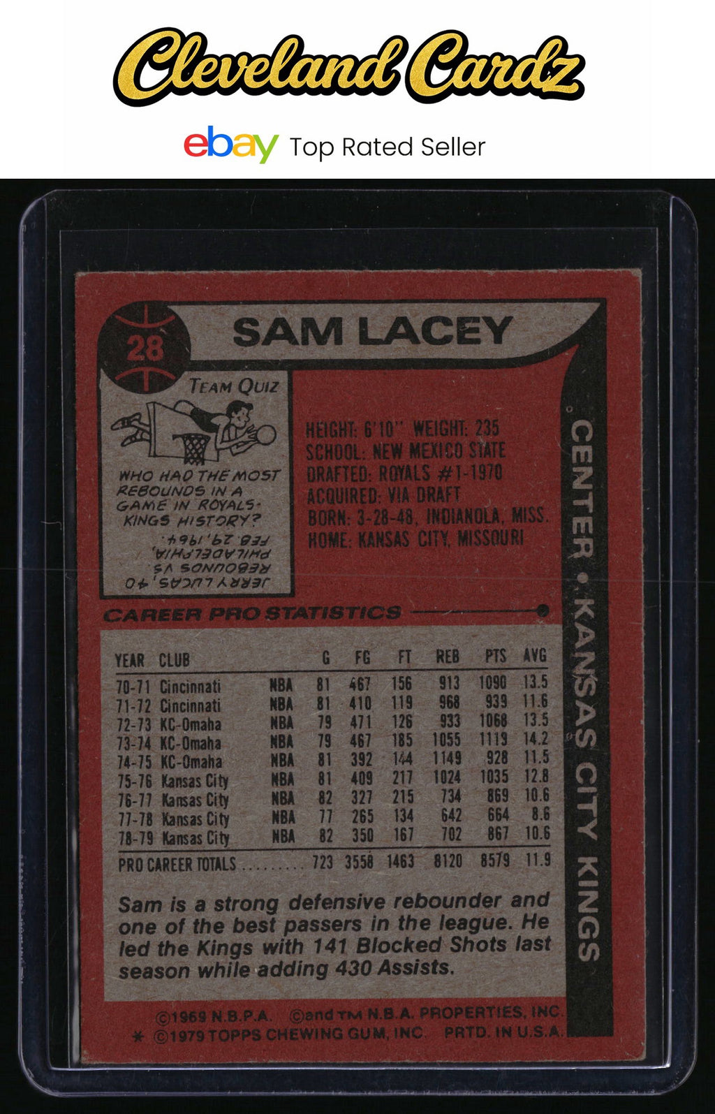 1979-80 Topps #28 Sam Lacey