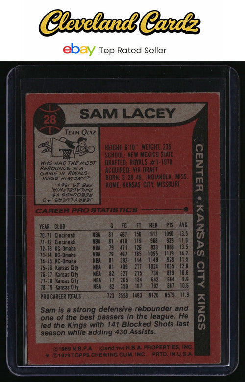 1979-80 Topps #28 Sam Lacey